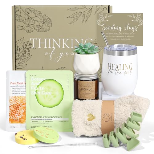 Thinking of You Care Package for Women - Get Well Soon GBasket for Sick Friend After Surgery Gifts Feel Better Gifts for Women, Sympathy Gift Baskets Sending Hugs, Self-Care Spa Gifts - style: Style 1
