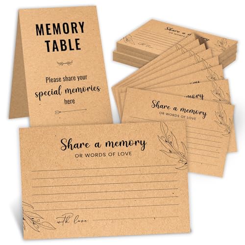 WOODAMORE Share a Memory Cards for Celebration of Life, 50 Pc with Sign - size: 10.16 cm x 15.24 cm