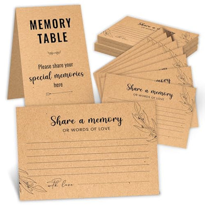 WOODAMORE Share a Memory Cards for Celebration of Life, 50 Pc with Sign - size: 10.16 cm x 15.24 cm