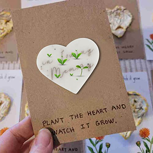 Ezoon Plantable Wildflower Seed Paper Hearts In Loving Memory 50 Pack Funeral Favors