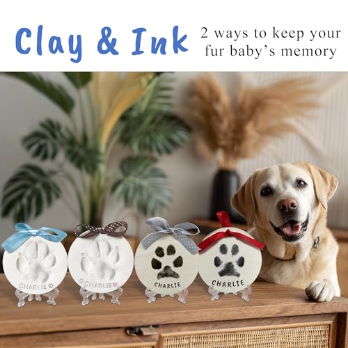 Clay & Ink Paw Print Kit,Make 4 Pawprint Ornaments(2 Clay& 2 Ink) - size: 2 clay &2 ink pads