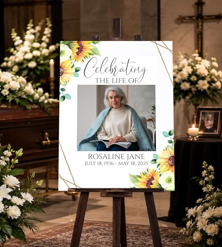 Celebration life Sign, Custom Memorial Sign, In Loving Memory Sign, Funeral Welcome Sign, Celebration of Life Sign, Celebration Life Poster -9 - color: Backgrund#9