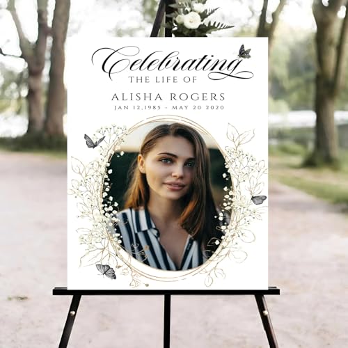 Celebration of Life Welcome Sign, Memorial Sign, Funeral Welcome Sign, in Loving Memory Sign, Celebration of Life Funeral Sign, Celebration of Life Sign, Memorial Sign with Photo # - color: Version #22