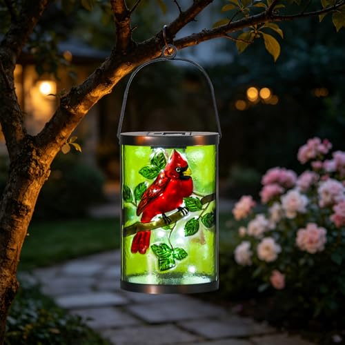 MUMTOP Cardinal Solar Lantern Outdoor Waterproof, Hanging Garden Light - color: Lime Green