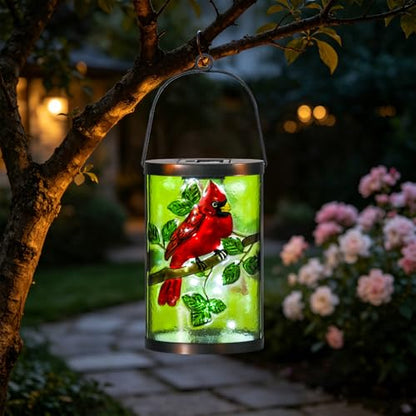 MUMTOP Cardinal Solar Lantern Outdoor Waterproof, Hanging Garden Light - color: Lime Green