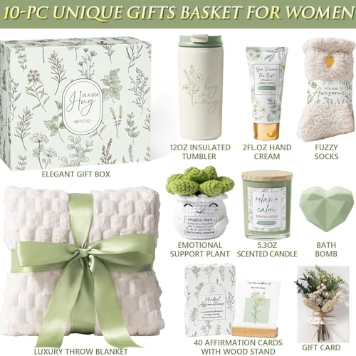 Get Well Soon Gift Baskets for Women Birthday Gifts Spa Self Care Package - color: Beige