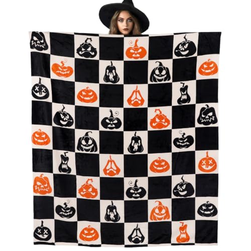Halloween Blanket Scary Pumpkin Throw Blankets Gifts for Women Men 50"X60" - color: Spooky Pumpkin