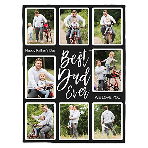 inkArts Custom Photo Blanket, Personalized Gift for Dad from Daughter or Son - color: 8 Photo-1