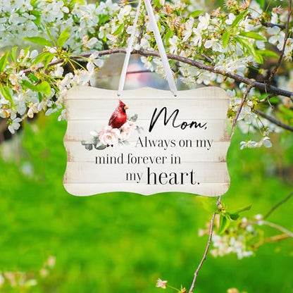 LifeSong Milestones Memorial Wall Hanging Signs Bereavement Keepsake Condolence Funeral Gift For Loss of Loved One 8x12 (Mom, Always On My Mind (White)) - color: Mom, Always On My Mind (White)