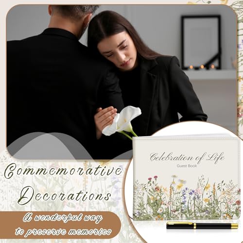 Patelai Funeral Guest Book with Pen, Vintage Wildflower - style: Vintage Wildflower