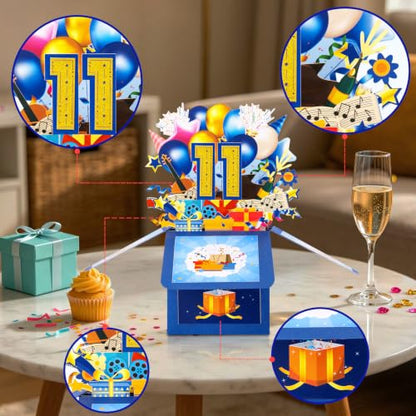 GREETING ART 11th Birthday Card for Girl Boy,11 Year Old Birthday Card - color: 11th