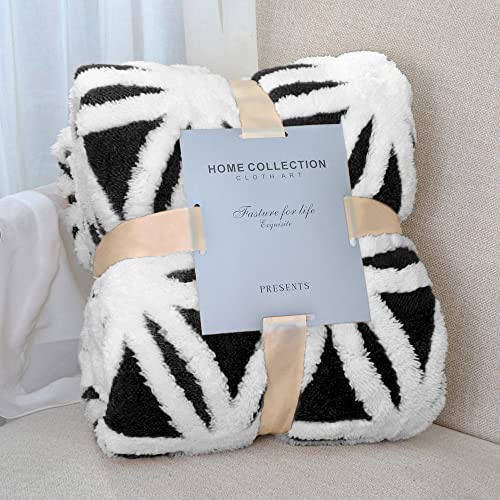 LOMAO Sherpa Fleece Blanket Fuzzy Soft Throw Blanket Dual Sided Blanket for Couch Sofa Bed (Black, 60''x80'') - color: Black, size: 60''x80''