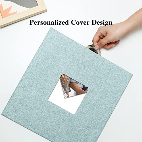 Vienrose Large Photo Album Self Adhesive for 4x6 8x10 Pictures Linen Scrapbook Album DIY 40 Blank Pages with A Metallic Pen | Linen Cover, Scrapbook Album, 4X6 8X10 Photos, Metallic Pen, Wedding Baby Travel - color: Turquoise, size: 11"x10.6" 40Pages
