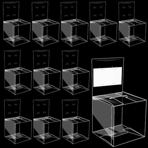 Ysglory 20 Pack Clear Raffle Ticket Box Suggestion Voting Box with Slot Donation Ballot Boxes for Collecting Business Card Voting Contest, 6 x 6 x 6 Inches (Clear) - color: Clear - 20 Pack - 6 x 6 x 6 Inches