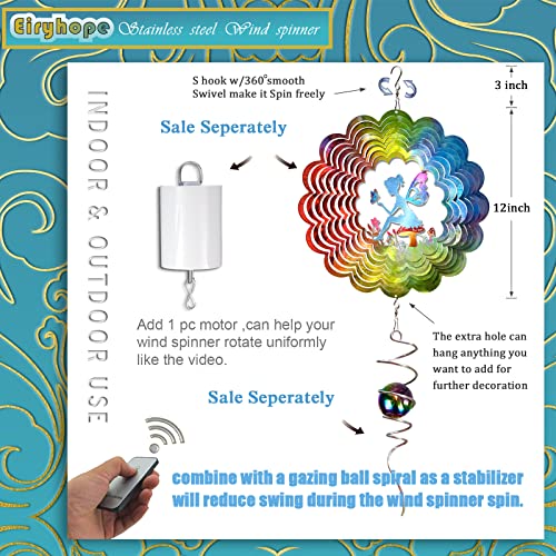 Fairy Wind Spinner Hanging Wind Sculptures & Spinners for Outside - color: Mandala Flower Fairy