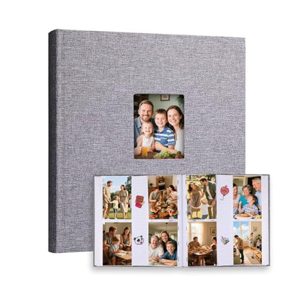 Photo Album 4x6 Vertical 600 Photos with Writing Space, Grey - color: Grey