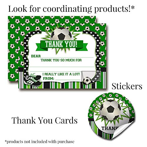 Soccer Birthday Party Invitations, 20 5x7 Fill In Cards with Twenty White Envelopes by AmandaCreation - style: Soccer