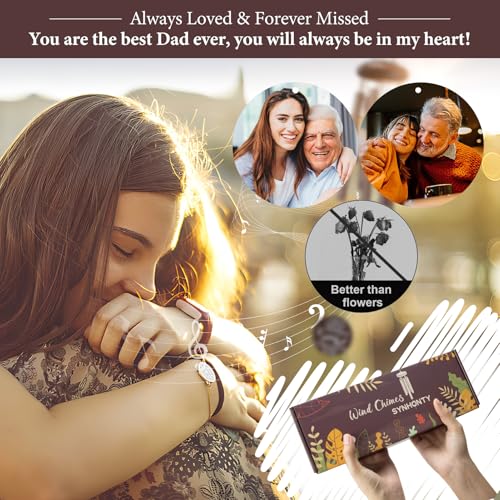 Memorial Gifts for Loss of Dad, 25'' Memorial Wind Chimes for Loss of Father, Sympathy Gifts for Lose of Dad Father, Bereavement/Condolence/Remembrance Gifts - size: Dad