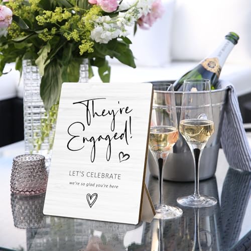 Wedding Engagement Wooden Stand,Wedding Welcome Wooden Sign Stand 5x7 Inch,Engagement Party Sign,Engagement Signs For A Party，Engagement Party Welcome Sign，They're Engaged Sign - color: wedding 011
