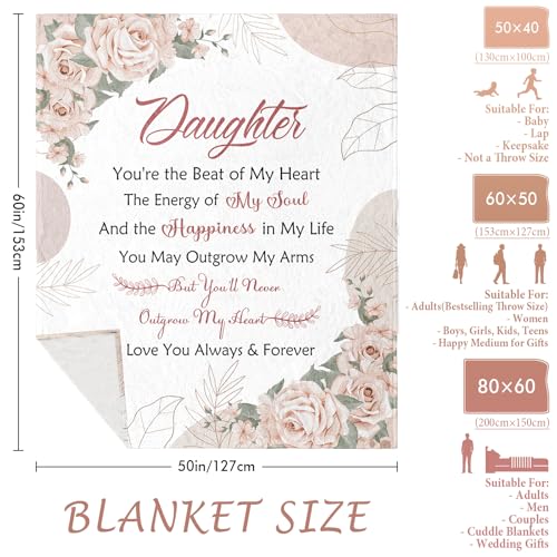Daughter Gifts from Mom Dad, Daughter Gifts Blanket 60"x50", Daughters Birthday Gift, Daughters Gift Ideas for Mothers Day Graduation Christmas, to My Daughter's Blanket, Daughter's Present - color: Daughter Gifts