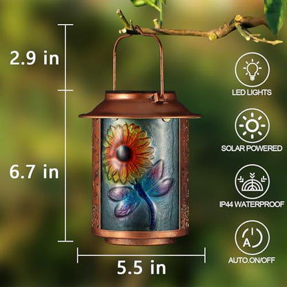 Dragonfly Solar Lanterns Outdoor Waterproof Birthday Gifts for Women Mom - color: a-Dragonfly-1PC