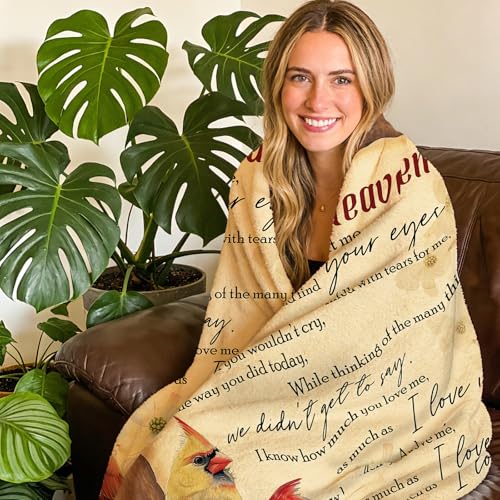 Memorial Cardinal Flannel Throw Blanket, Memory Lost Loved Ones | Friends Family Members Sympathy Gifts, A Letter from Heaven Red Birds Dogwood Flower Soft Bedding Sofa Blankets 50'' x 60'' - color: Bird Letter