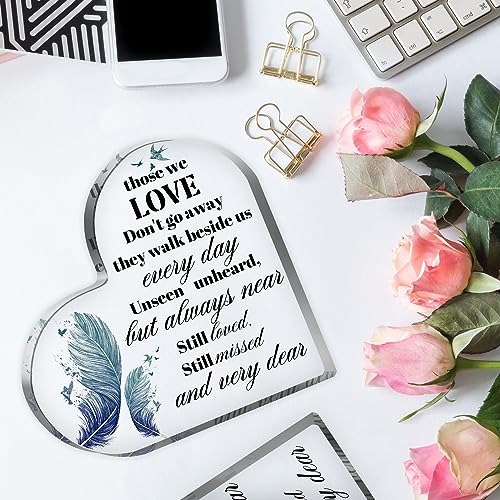 Sympathy Gifts Acrylic Heart Shape Memorial Bereavement Gift Paperweight Remembrance Decorations Funeral Grief Condolence Memorial Ornaments for Loss of Loved One of Mother Father - style: 021
