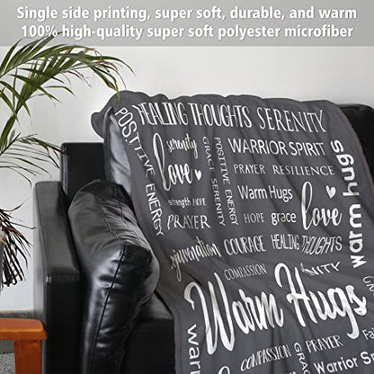 Warm Hugs Healing Blanket, Get Well Gifts for Women Men | Cancer Care, Chemo, After Surgery, Get Well Soon, Thinking of You Gifts, Soft Throw Blanket 50" x 60" - color: Grey, size: 50"x60"
