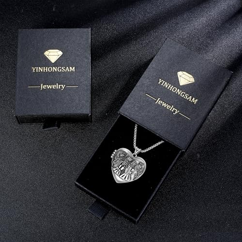 925 Sterling Silver Pictures Locket Necklace for Women Men - color: Black plated 3