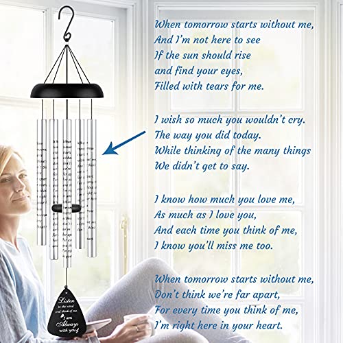 32'' Sympathy Wind Chimes Memorial Gift for Loss of Loved One Black | Bereavement Gift in Memory of Loved One, Memorial Gifts for Loss of Mother Father Condolence Rememberance - size: 32 inches