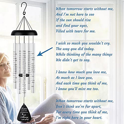 32'' Sympathy Wind Chimes Memorial Gift for Loss of Loved One Black | Bereavement Gift in Memory of Loved One, Memorial Gifts for Loss of Mother Father Condolence Rememberance - size: 32 inches