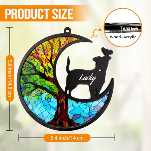 Dog Memorial Suncatcher,Pet Remembrance Gift with Sympathy Card for Loss of Dog,Tree of Life DIY Ornament(God's Butterfly) - color: Butterfly