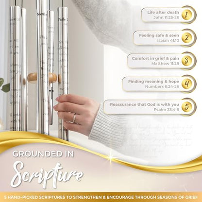 Living Hope Christian Memorial Wind Chimes for Loss of Loved One (32")