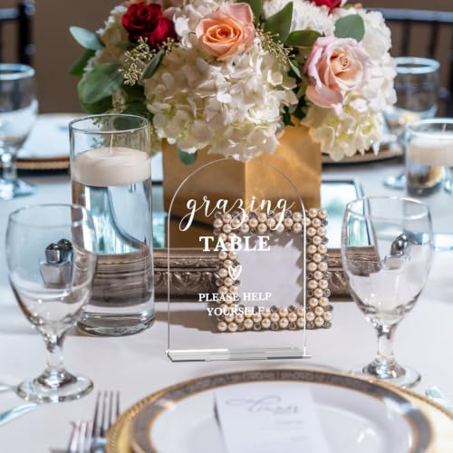 Grazing Table Sign, Grazing Table Supplies, Clear Acrylic Wedding Signs - color: Grazing Table
