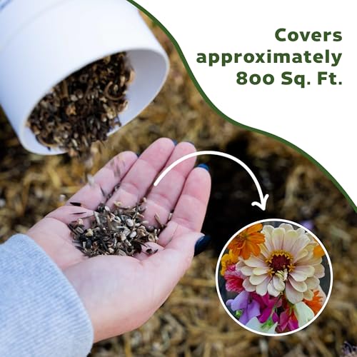 Botanical Interests Precious Pollinators Flower Mix Seed Shaker – Covers 800 sq ft, 14 Native Flowers & Herbs, Supports Pollinators, Annuals & Perennials, Eco-Friendly Recyclable Container