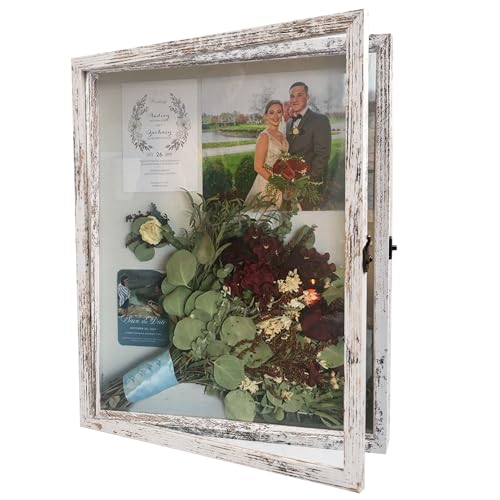 13x16 Wedding Bouquet Shadow Box Display Case,,White - color: White, size: 13*16