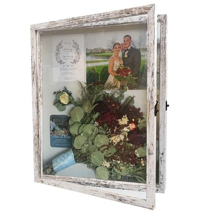 13x16 Wedding Bouquet Shadow Box Display Case,,White - color: White, size: 13*16