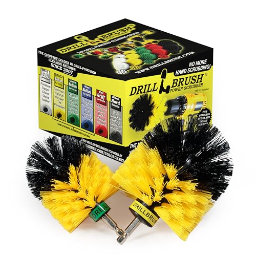 Bathroom Accessories for Cleaning - Bathtub Cleaning Tools - Sink Scrubber | Bathroom Cleaning Supplies - Shower Cleaner Brush - Glass Shower Door Brush - Tile Grout Cleaner - Power Cleaning Brush - color: Yellow