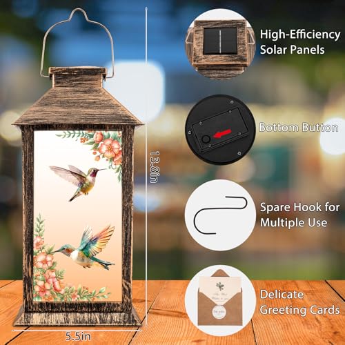 YHmall 5.5 x 13.8 Inch Hummingbird Solar Lanterns Outdoor Waterproof