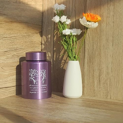 6 Inches Small Urn for Human Ashes Stainless Purple Mini Cremation Urn Small Keepsake Urn Memorial Ashes Container-Purple - size: Heart Tree-Purple