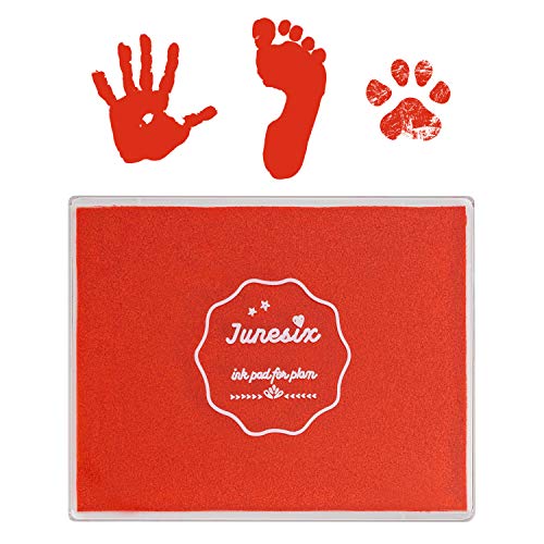 Ink Pad, 5x4'' Washable Non-Toxic Ink Stamp Pad for Baby Footprint Handprint, Red - color: Red