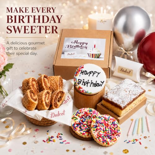 Birthday Gift Baskets, Gourmet Birthday Food Gifts, Birthday Gift Basket for Women, Girls, Boys, Kids, Men, & Parents by Dulcet Gift Baskets - color: Birthday