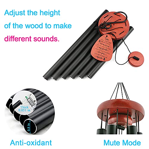 Memgift Memorial Wind Chime for Loss of Son - Outdoor Sympathy Gift for Bereavement - 32 Inch Remembrance Chime - Garden, Patio & Yard Wind Chimes for Loved One - style: Son Memorial