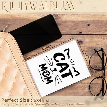Cat Mom Photo Album 4x6, Cat Lady Lovers Owner Gifts, Cute Black and White Kitty Small Memory Photo Album Book for 18 Pockets Hold 36 Pictures, Photobook for Cats Enthusiast - color: Cat Mom