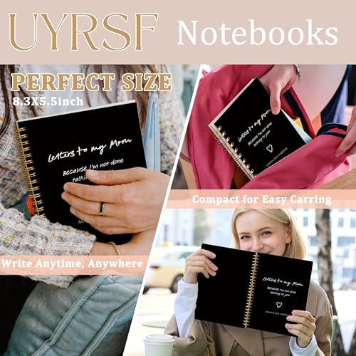 Mom Memorial Gifts Notebook Journal 5.5x8.3, Letters to My Mom Hardcover Notebook for Note Taking, Loss of Mother Sympathy Gifts, Bereavement Gift Journals for Writing - color: Letters Mom1