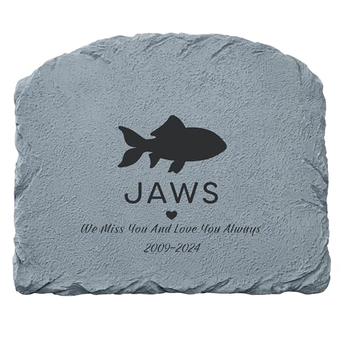 Let's Make Memories Personalized Memorial Garden Stone - Pet Silhouette - in Loving Memory - Fish - color: Fish - Silhouette