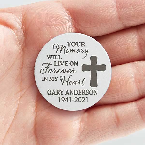 Personalization Universe Your Memory Lives Forever Memorial Personalized Cross Pocket Token