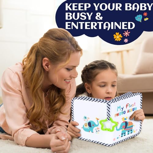 Baby's My First Family Album Soft Photo Cloth Book Elephant My First Book of Photos Baby Memory Album Gift Holds 4x6 Pictures for Babies Newborn Toddler & Kids Baby Shower - style: Elephant
