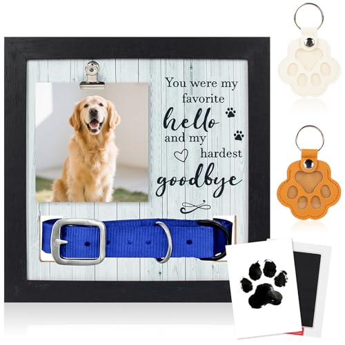 Pet Memorial Frame with Collar Holder,Pet Memorial Gifts for Dogs