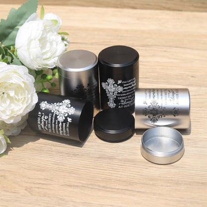 3 Inches Small Urns for Human Ashes Set of 8 - Mini Urns for Sharing - Small Keepsake Urns Memorial Ashes Holder-Cross - size: Set of 8-flower cross